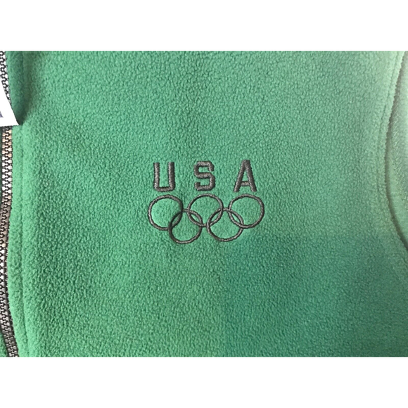 Vintage Team USA Olympic Fleece Full zip Vest Jacket Mens Size XXL Green - Picture 2 of 4